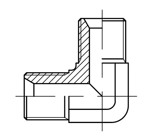 90°彎英管外螺紋60°內(nèi)錐